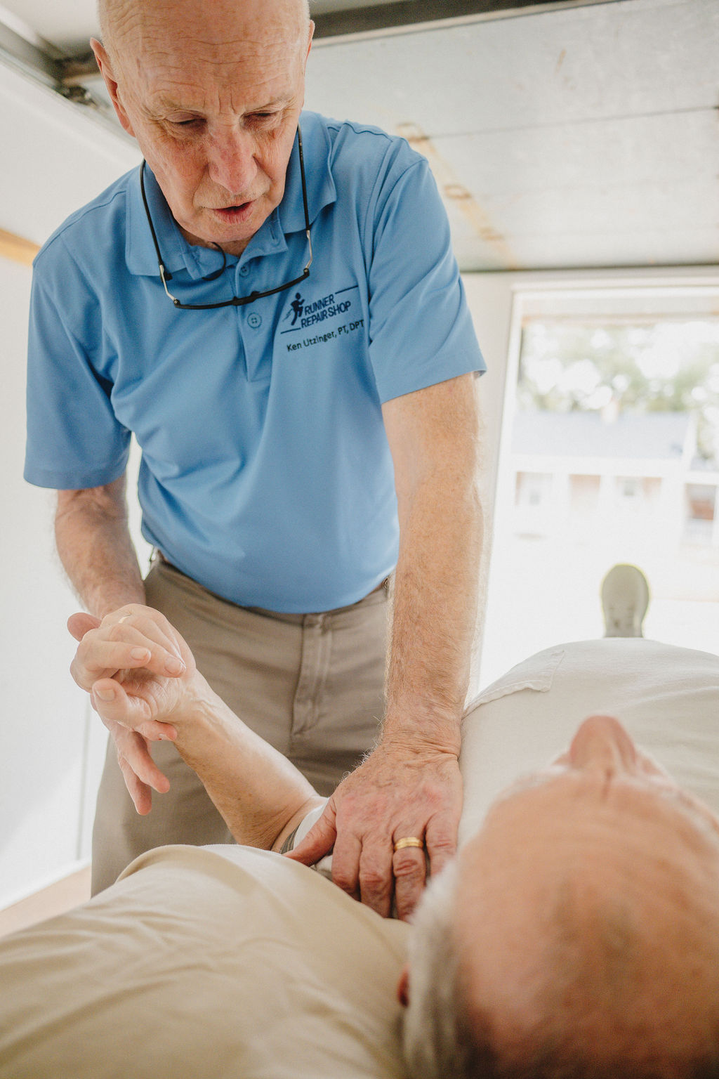 Ken Utzinger performing a hands-on runner evaluation